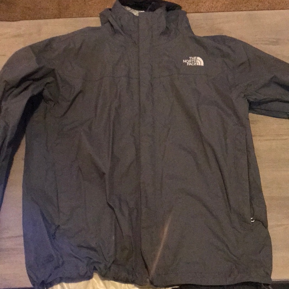 North face rain jacket grey